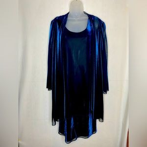 Vintage Petra Blue Acetate Dress with Top size 12
